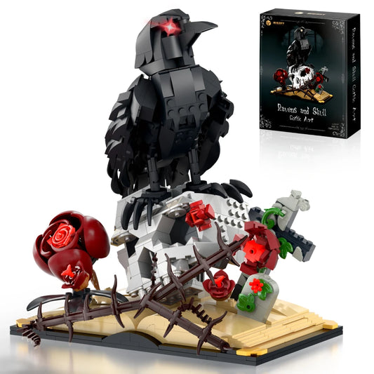 Gothic Raven Skull Building Blocks